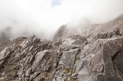 Rock Mountains in Fog