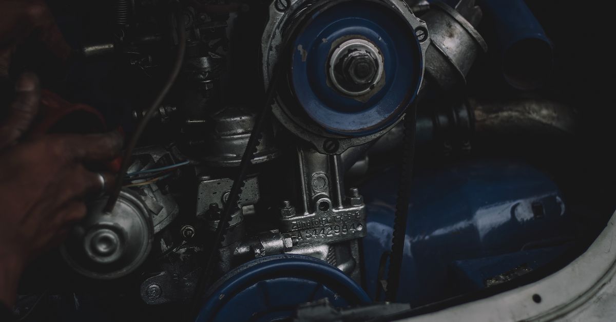 Detailed view of an old car engine showcasing mechanical intricacies, located in Johannesburg.