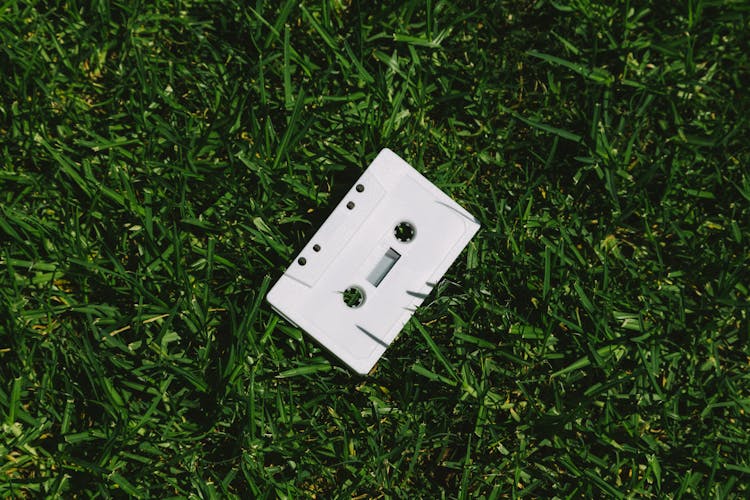 White Cassette Tape On Grass