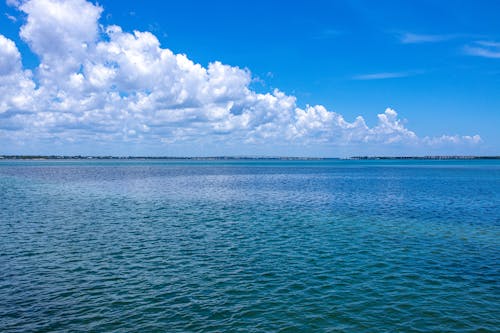 View of a Sea Under the Cloudy Blue Sky 