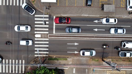 Drone Shot of Cars on the Road