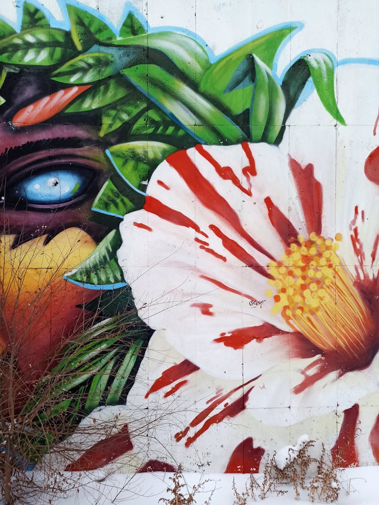 Flower Mural On Wall