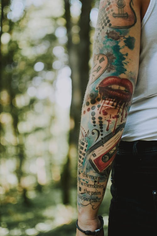 Free Arm Full Of Tattoo Stock Photo