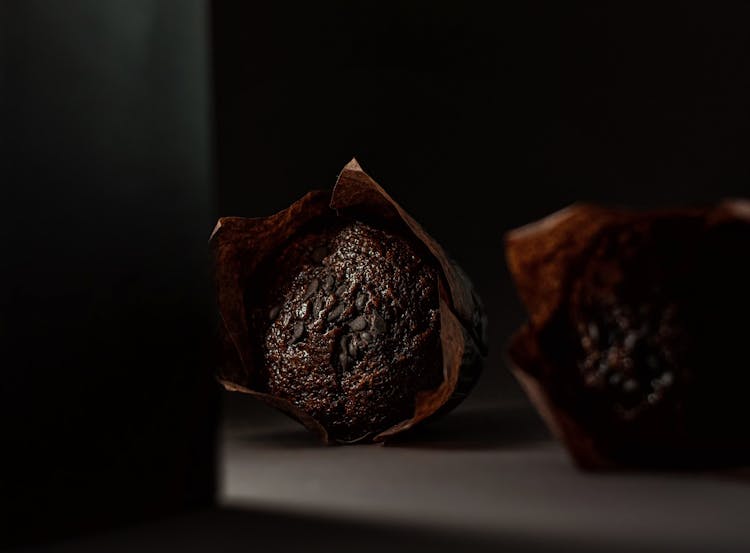 Chocolate Muffins On Dark Background