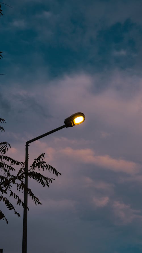 Základová fotografie zdarma na téma pouliční lampa, pouliční osvětlení, večer
