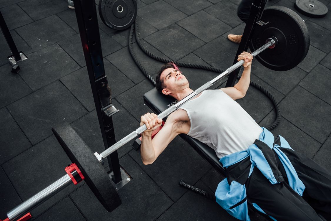 Man doing a bench press