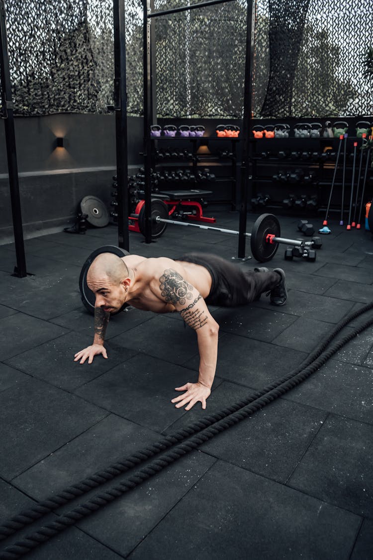 A Man Doing Push Ups 