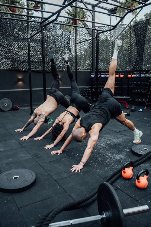 Free People Working Out Together Stock Photo