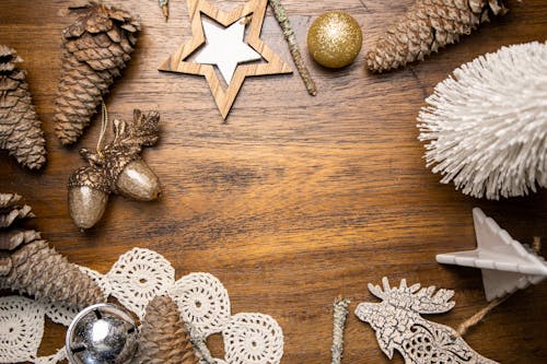 Xmas Decoration on Wooden Table