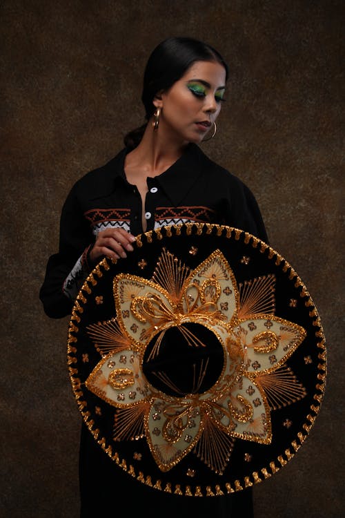 Woman Wearing Traditional Mexican Clothing