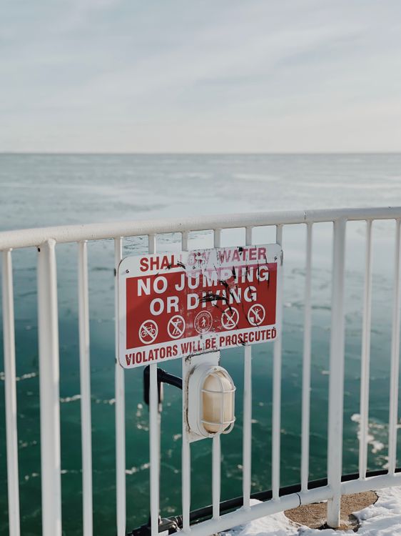 Seeschore Sign Safety Sign on Seashore · Free Stock Photo