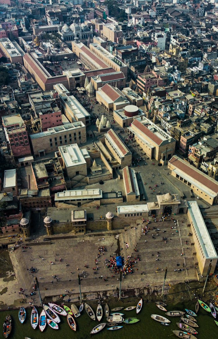 Aerial Shot Of Pradesh India Building Landmarks