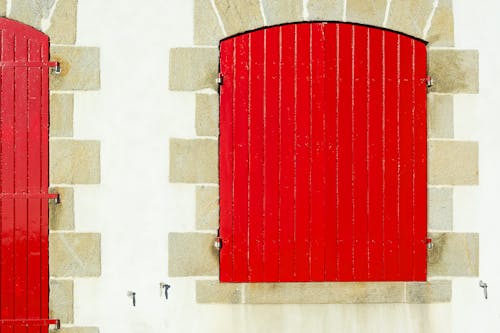 Bright Red Window Shutters