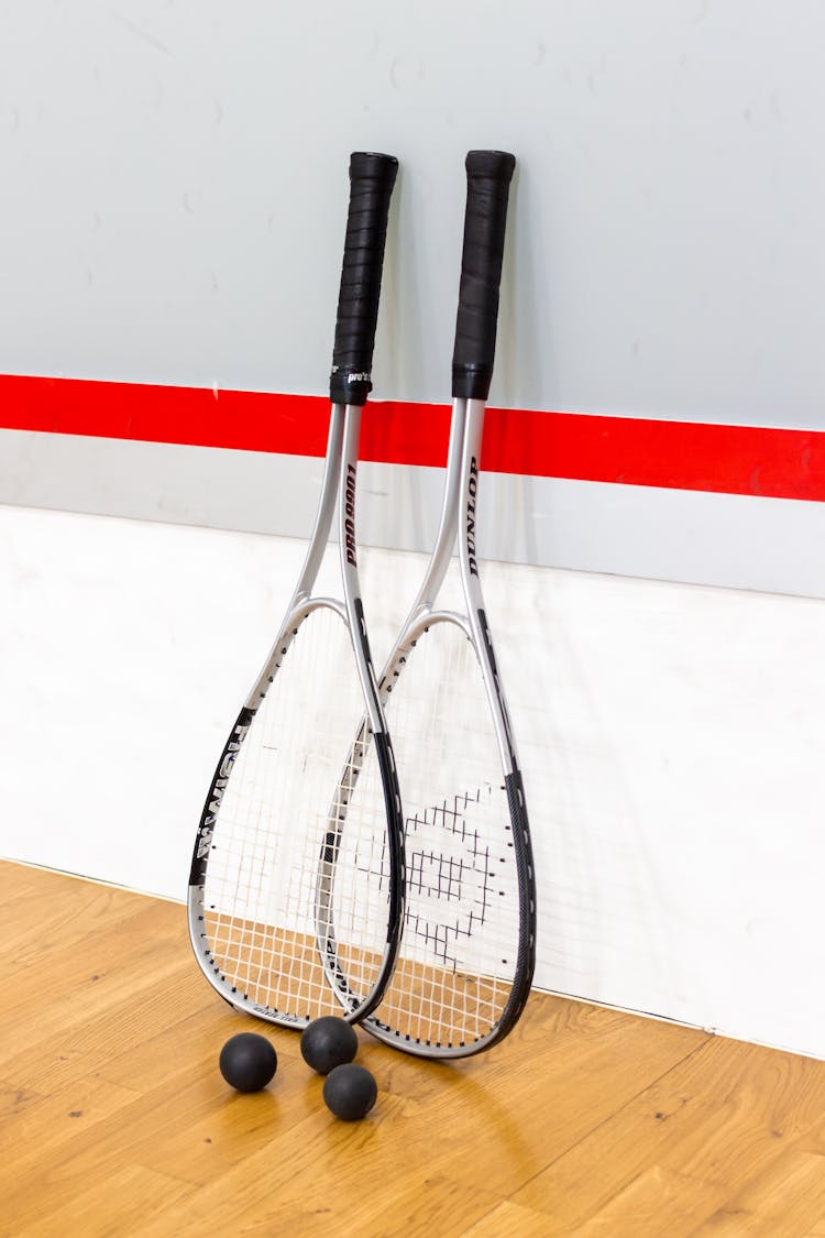 Squash Rackets In Close Up Shot