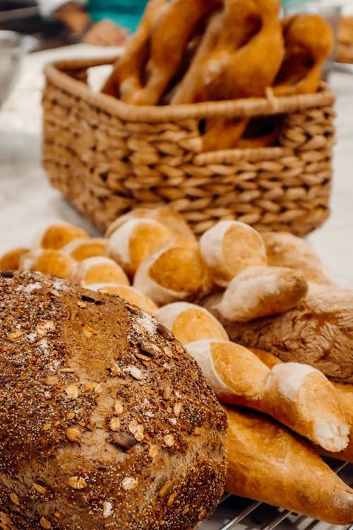 Selection of Bread on the Bakery Counter