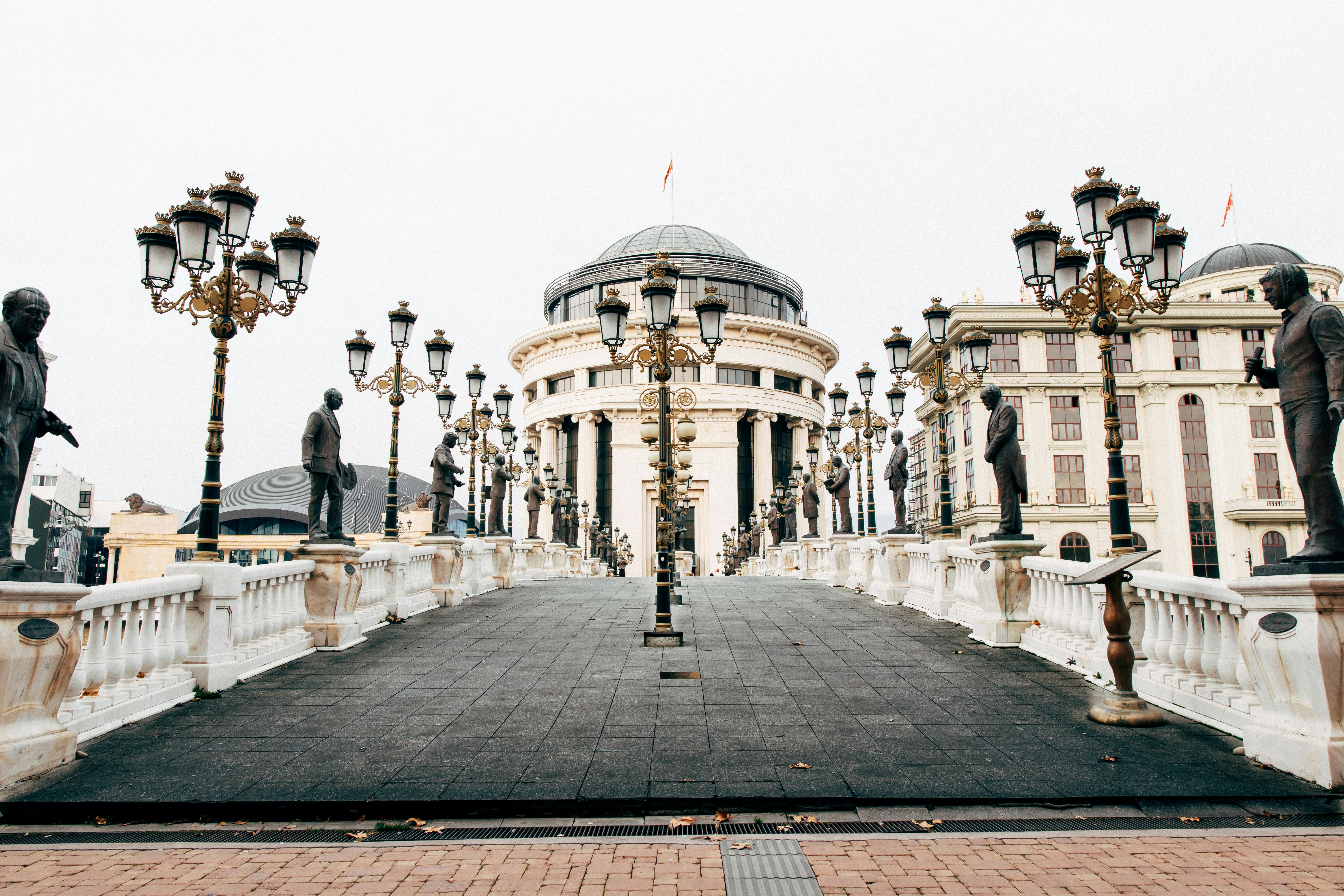 a beautiful bridge in skopje north macedonia