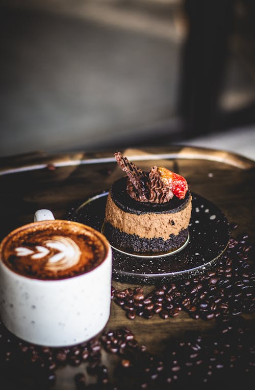 Free Coffee wit Chocolate Dessert Stock Photo