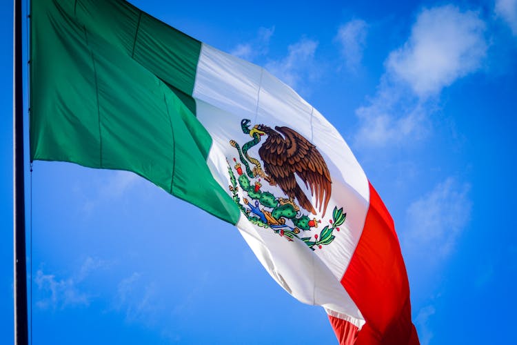 Close-Up Shot Of The Flag Of Mexico 