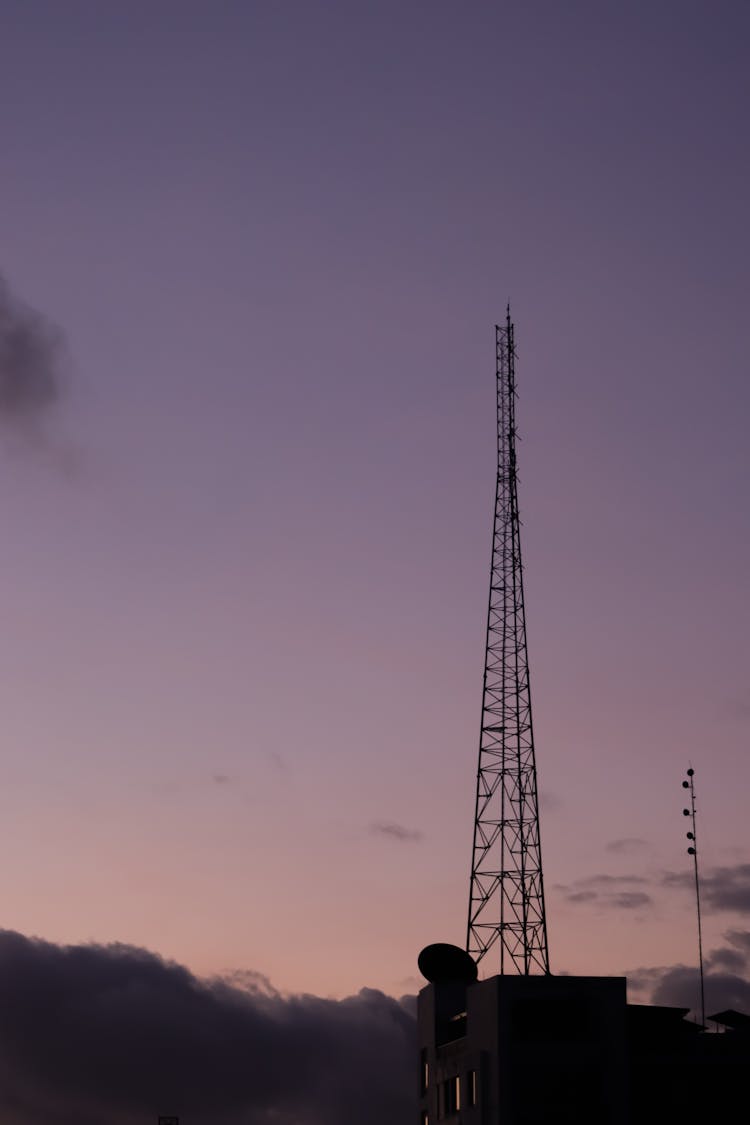 Antenna Tower Under Purple Sky