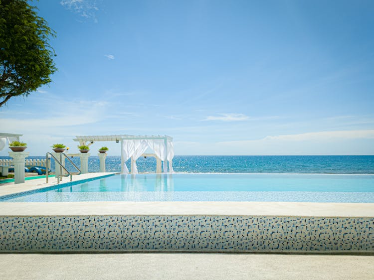 The Swimming Pool Of The La Corbel Resort In Palawan