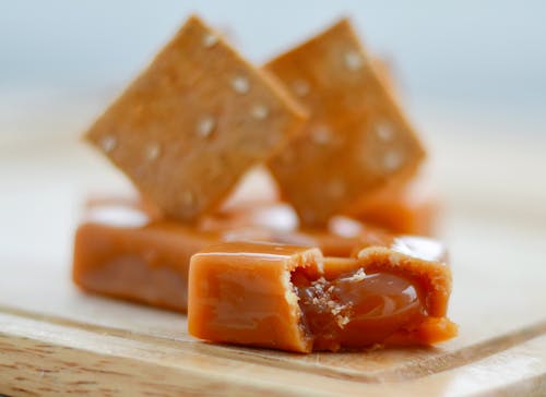 A Close-Up Shot of a Toffee Candy