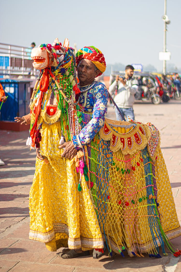 Man In Costume On Festival