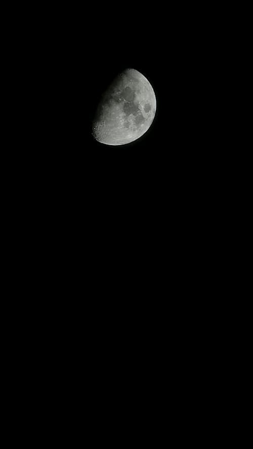 Moon in Dark Night Sky