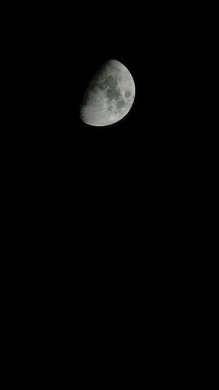 Moon In Dark Night Sky