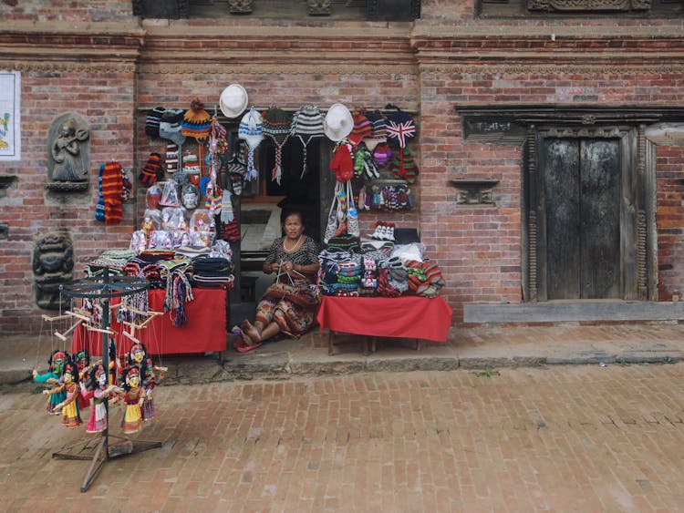 A Vendor Selling Knitted Items