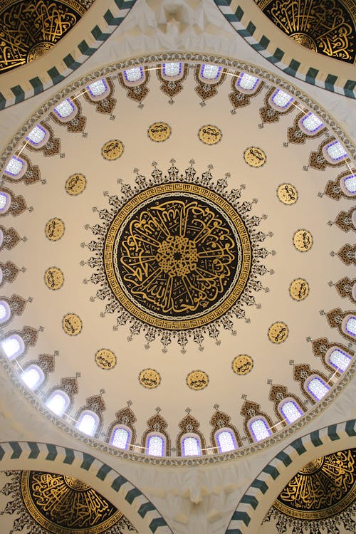 Ornate Dome of the Melike Hatun Mosque in Ankara