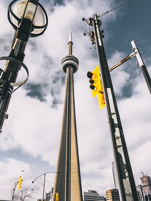 Kostenloses Stock Foto zu aufnahme von unten, cn turm, kanada