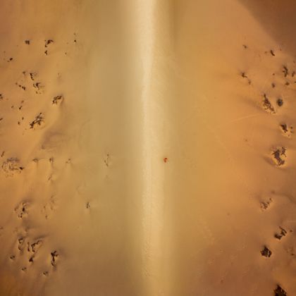 Aerial sand dune ridges — photo by Radwan Menzer on Pexels