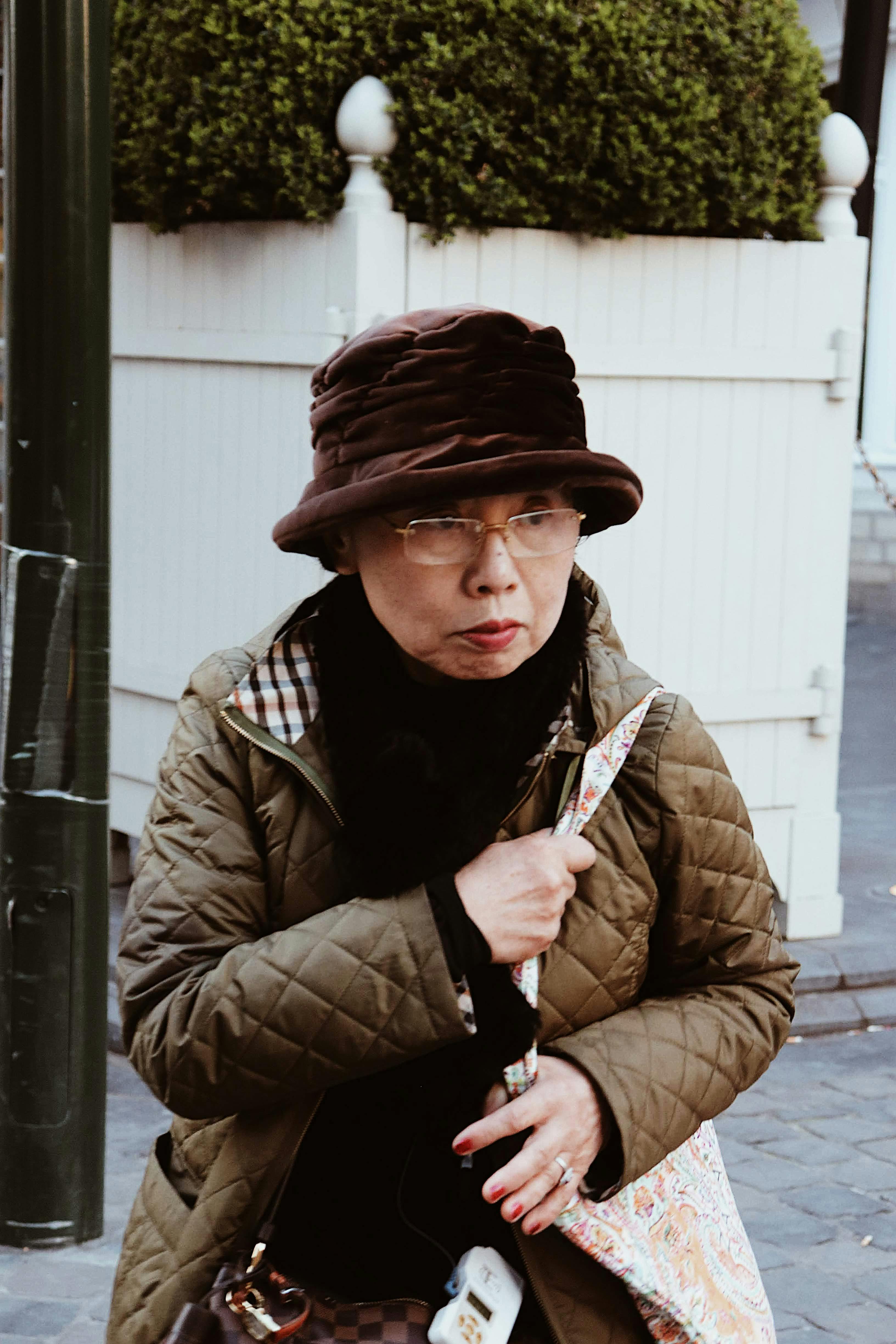 elderly woman wearing a jacket