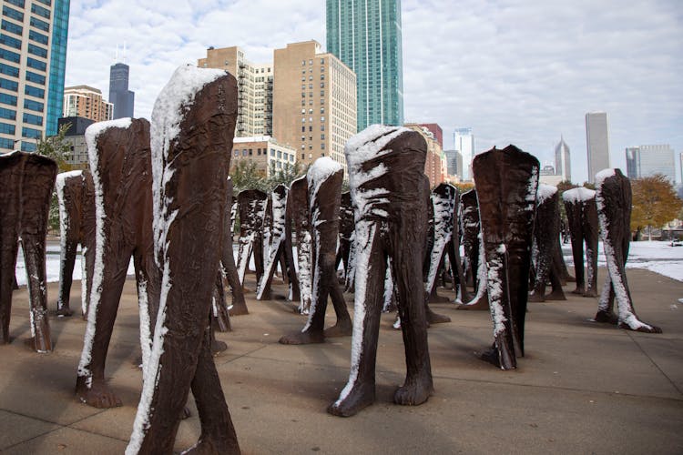 Giant Legs Sculptures In Grant Park, Chicago