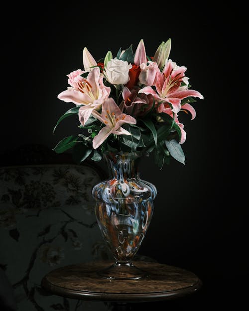 Flowers in Vase on Table