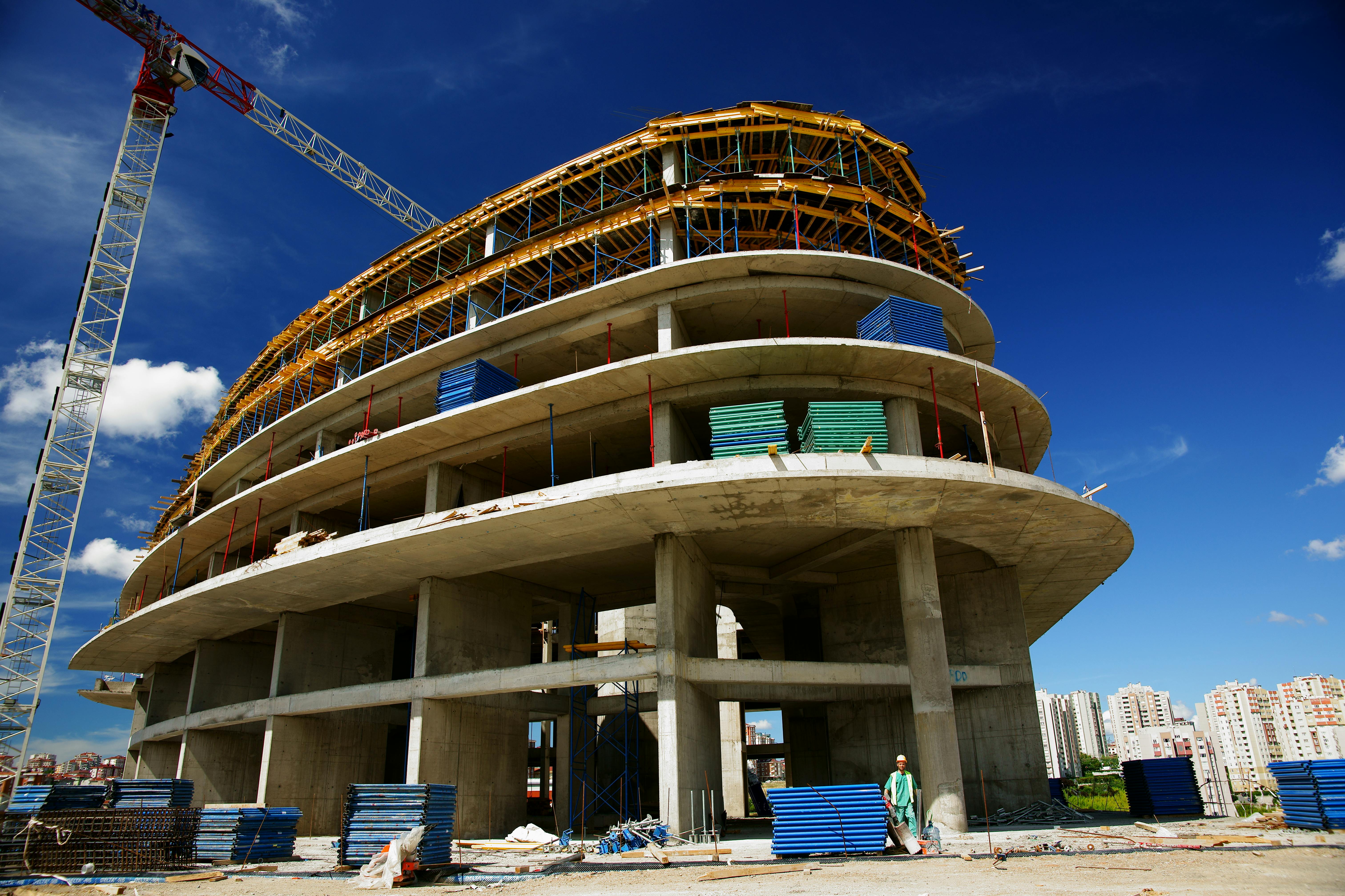 unfinished gray concrete building