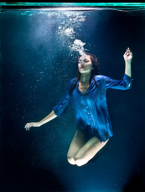 Unterwasserfotografie Der Frau