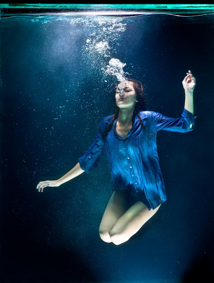 Underwater Photography Of Woman