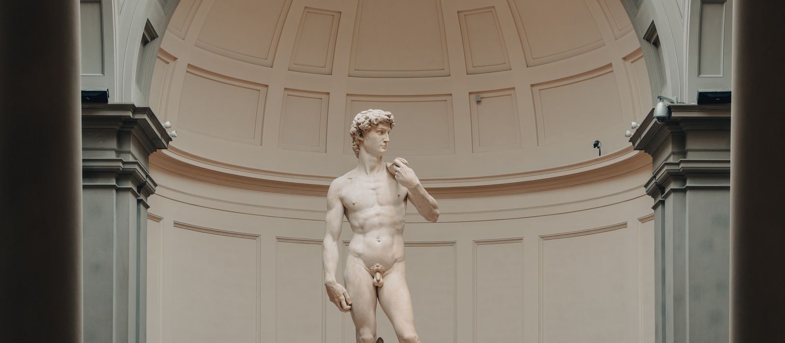 Statue of David by Michelangelo showcased in Florence's Galleria dell'Accademia, Italy.