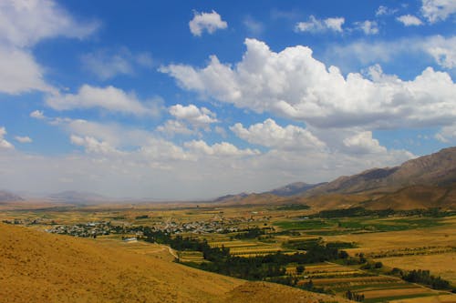 Town Under Calm Sky