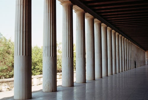 Colonnade in Stoa of Attalos, Athens, Greece