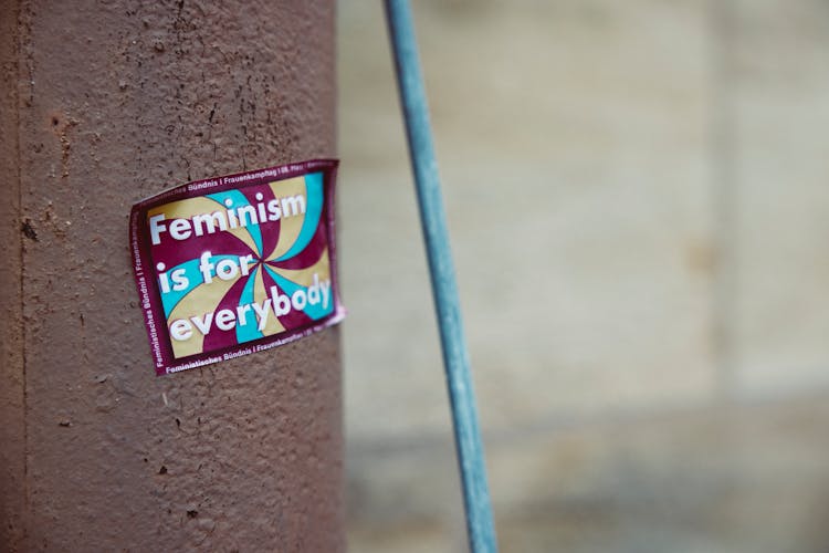 Close-up Of Sticker On Column Outdoors