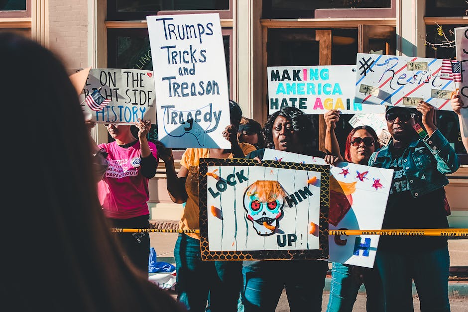 Crowd of People Marching on a Rally · Free Stock Photo