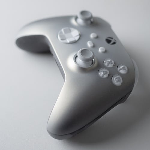 Black and White Photo of a Gamepad