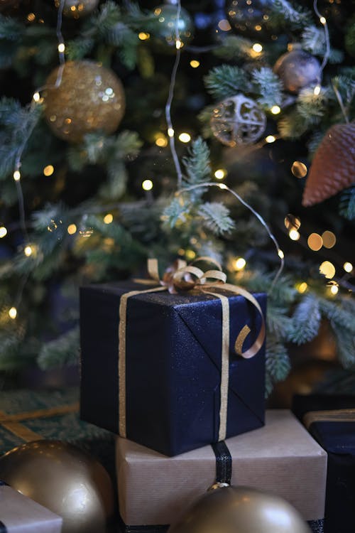 Decorations and Gifts near Christmas Tree