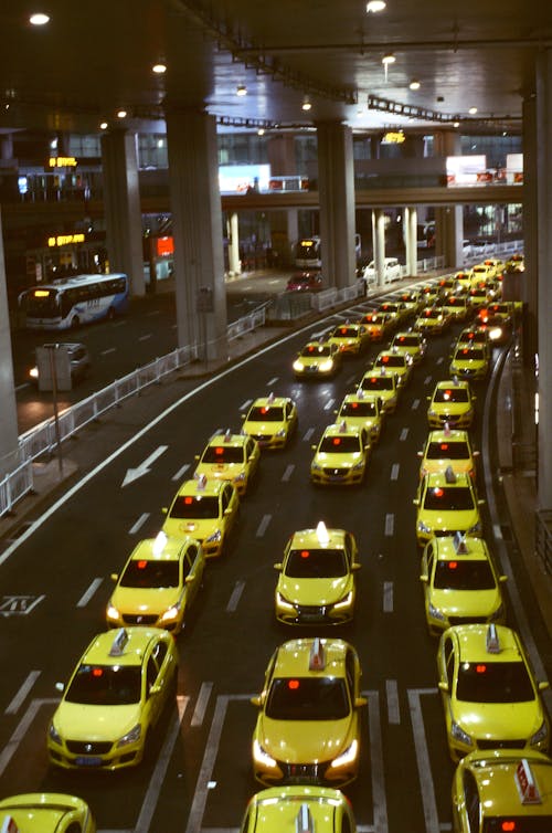 Taxis in Traffic Jam