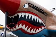 战斗机的鲨鱼嘴鼻艺术细节视图