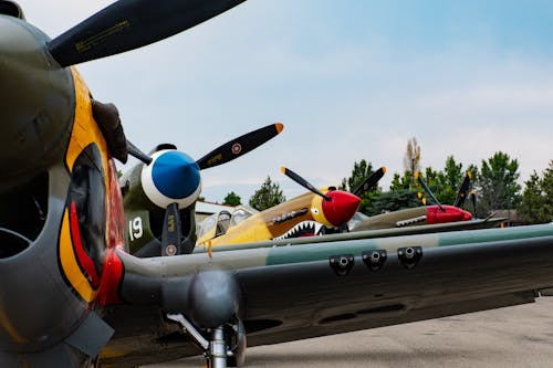 Four Jet Planes on Runway