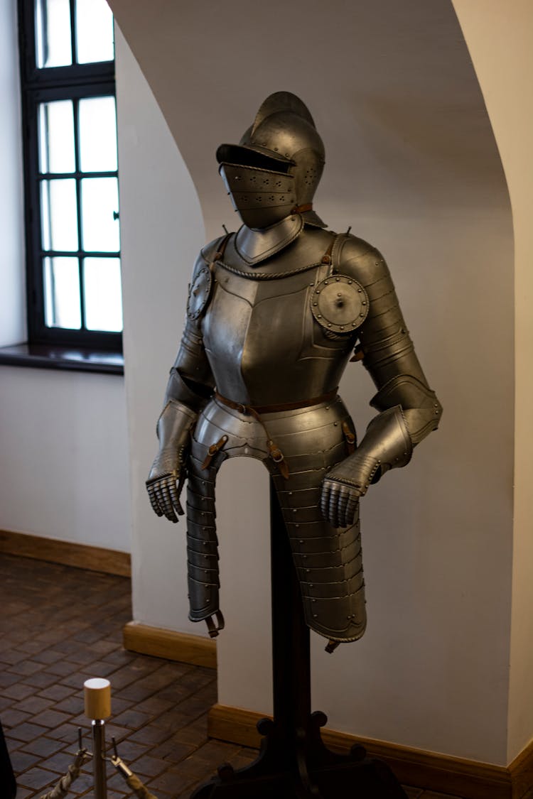 Historic Knight Armor In Museum