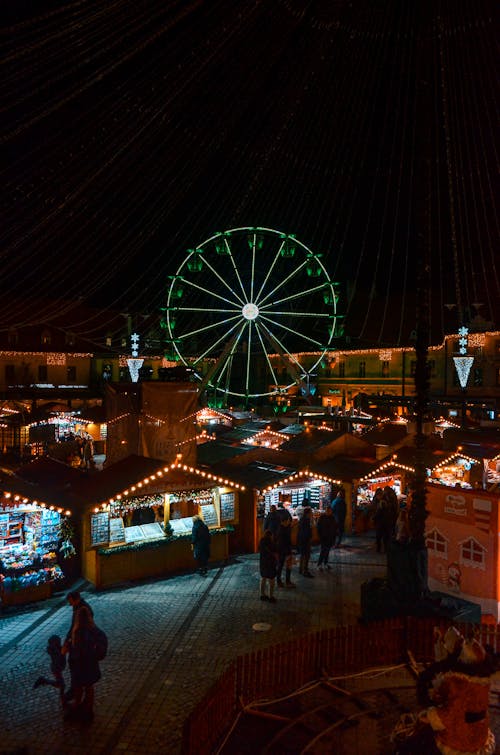 Ferris Wheel on Christmas Market at Night